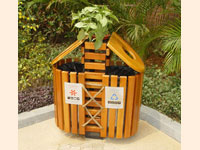 钢木垃圾桶A2266
