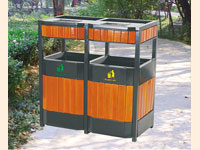 钢木垃圾桶A2380