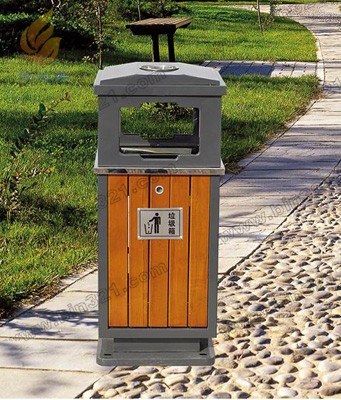 钢木垃圾桶