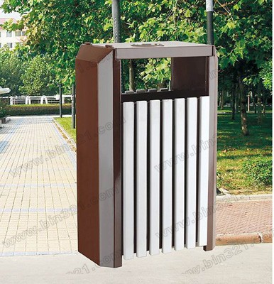 户外钢木垃圾桶