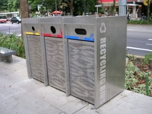 户外不锈钢分类垃圾桶